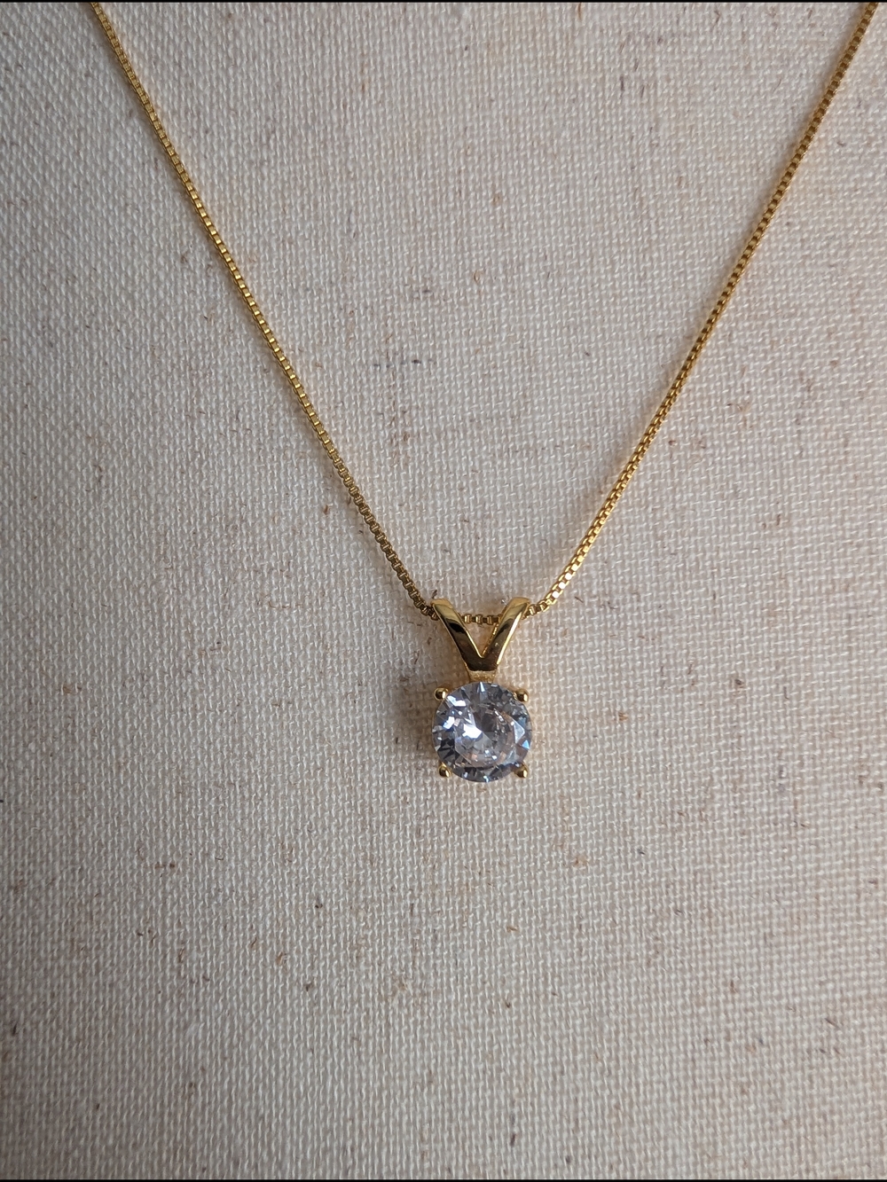 2 carat Gold Solitaire Moissanite Pendant Necklace Moissanite (Gold over Silver) - Picture 10 of 11